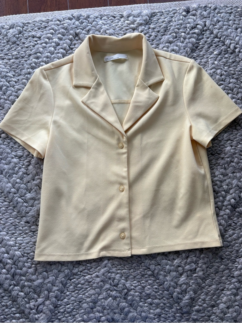 OAK + FORT Butter Yellow Button-Up Top
